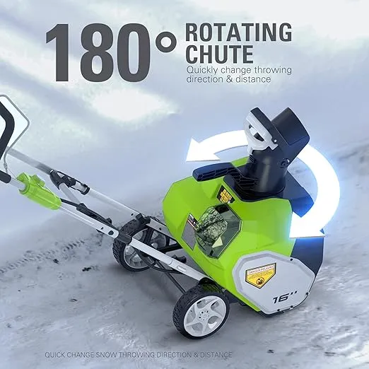 Greenworks 40V (75+ Compatible Tools) 16” Cordless Snow Blower, Tool Only