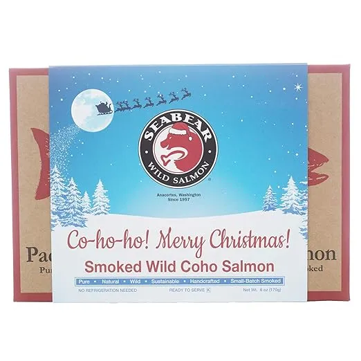 SeaBear - COHOHO MERRY CHRISTMAS! Smoked Coho Salmon - 6 oz