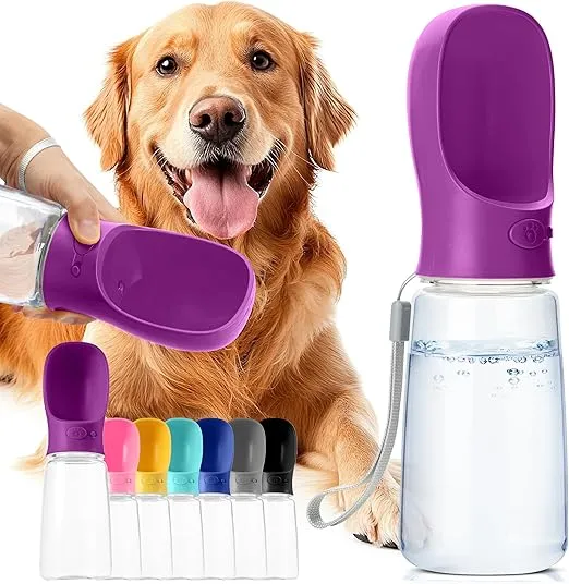 Mr. Pen- Dog Water Bottle, 19 oz, Large, Purple, Portable Dog Water Bottle Dispenser, Dog Travel Water Bottle, Travel Dog Water Bottle Portable Water Bottle for Dogs On The Go, Pet Water Bottle