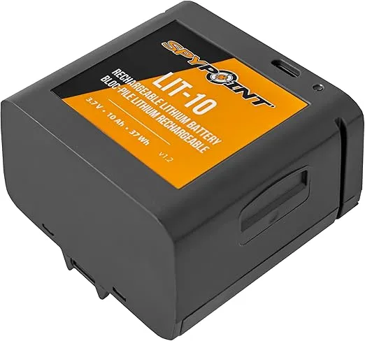 SPYPOINT LIT-10 3.7V Rechargeable Lithium Battery LINK-MICRO | CELL-LINK 10 200mAh for Cellular Trail Cameras with Charging Power Cable Included | Cell Cameras for hunting Lithium Battery