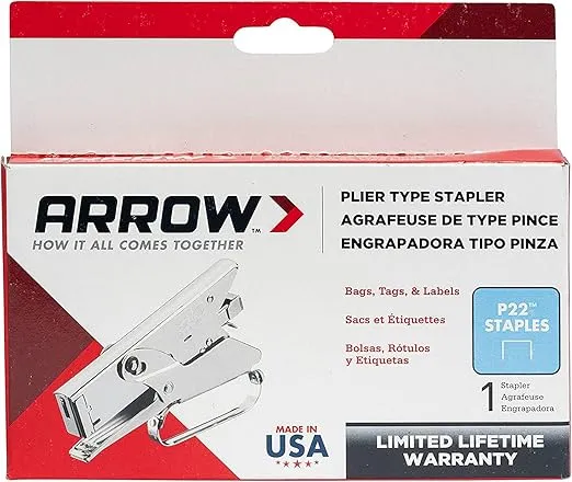 Arrow P22 Heavy Duty Handheld Plier Stapler for Crafts, Office, and Insulation, Uses 1/4-Inch and 5/16-Inch Staples