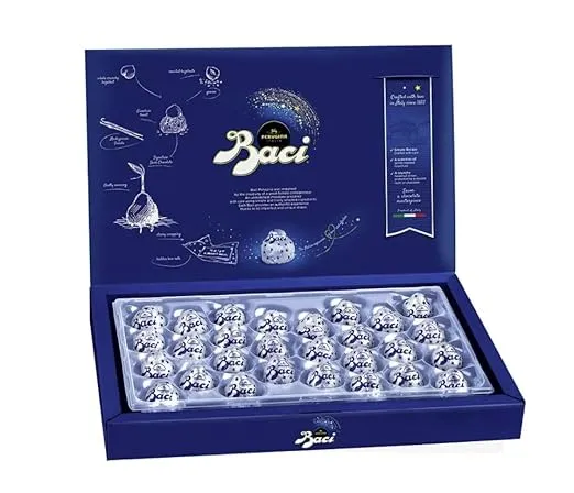 Baci Classic Dark Chocolate Hazelnut Truffle Box/Peruginr Italia/Original Dark/Fine Chocolate Truffle with Hazelnuts/ 28 Pieces 12.34 Oz