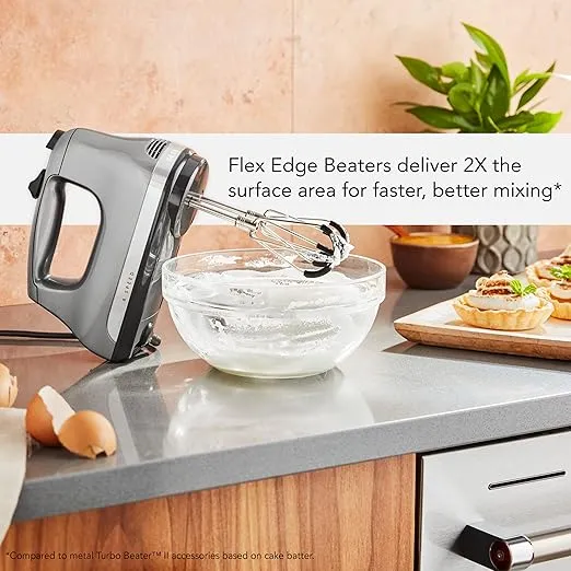 KitchenAid KHMFEB2 Flex Edge Beater Accessory for Hand Mixer, One Size, Stainless Steel