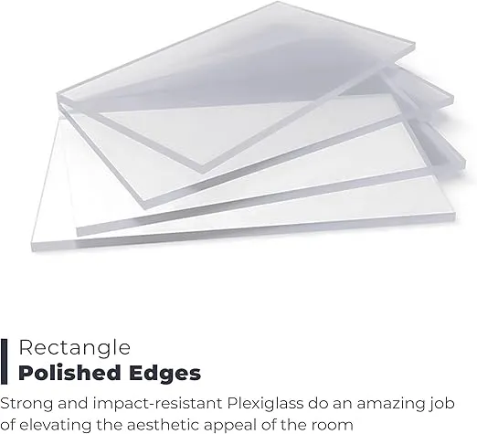 Fab Glass and Mirror Plastic PET Acrylic Plexiglass Sheet 5" x 7" with Protective Film, 1/4"(6 mm) Thick Clear Panel for DIY Craft Projects, Picture Frame, Signs & Table Top (ACR6M5X7RC)