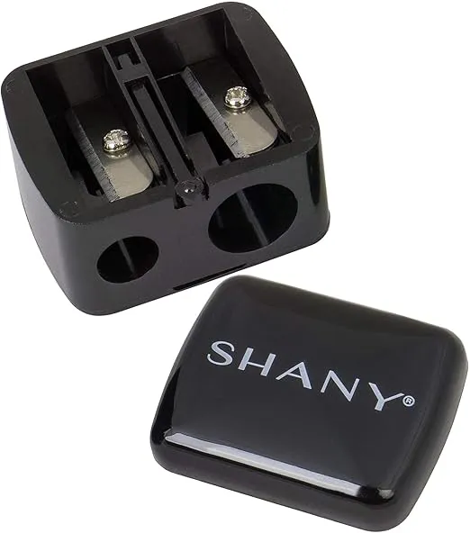 SHANY Cosmetic Pencil Sharpener - Eyeliner and Lip Pencil Dual Sharpener with Removable Lid for Traditional and Jumbo Pencils
