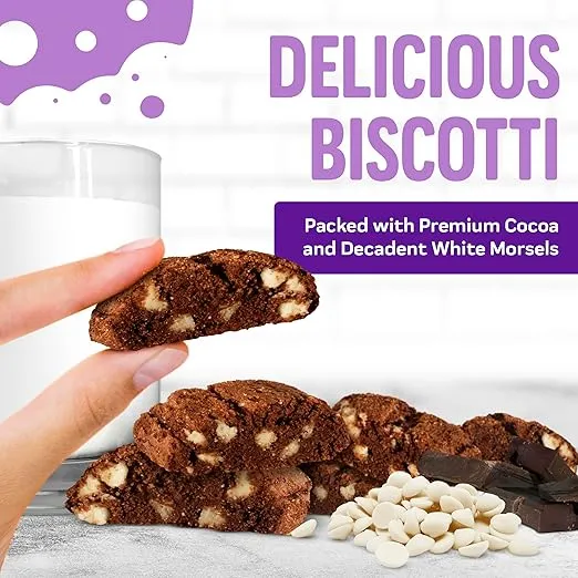 Cooper Street Italian Biscotti Cookies - Twice Baked Biscotti Style Cookie Biscuits in Delicious Brownie Chocolate Crunch | Crispy, Light and Healthy Cookies | Peanut & Dairy Free | 1.25oz - 24 Pack