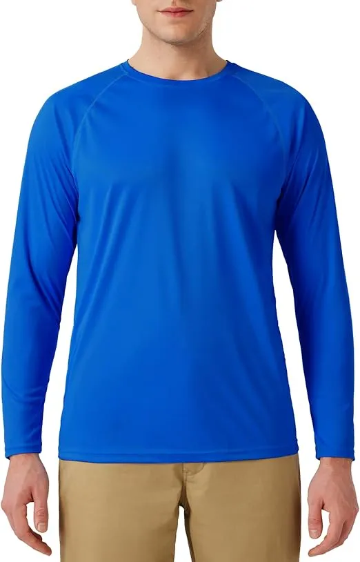 Men’s UPF 50+ Rash Guard Swim Shirt Long Sleeve Moisture Wicking Quick Dry Lightweight Wrinkle-Resistant