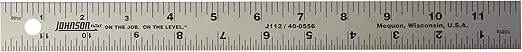 Johnson Level & Tool J112 Aluminum Rule, 12", 1 Ruler