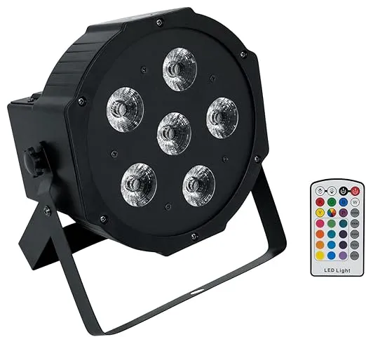 Rockville Battery PAR 6RF Black Rechargeable RGBWA+UV Light with Wireless DMX, Includes RF Remote, Up to 15 Hours Battery Life, 6x6W LEDs, Perfect for DJs, Events & Parties