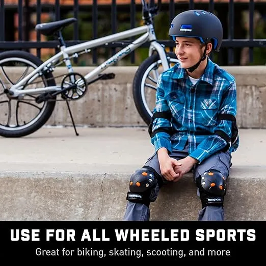 Mongoose Kids BMX Bike Gel Knee and Elbow Pad Set, Multi-Sport Protective Gear for Boys and Girls Age 8 and Up, Kneesavers and Elbowsavers