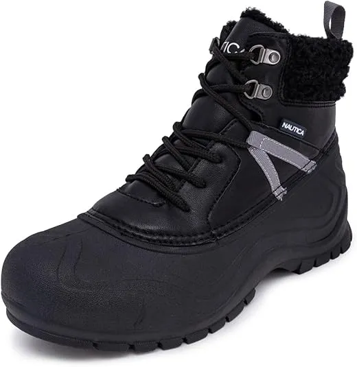 Nautica Mens Duck Boots Waterproof Shell Insulated Snow & Rain Boot -Lace-Up Winter Shoe- Channing (Wide/Medium Width)
