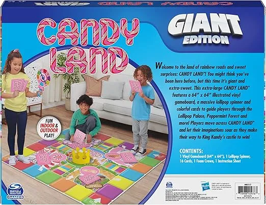 Spin Master Games, Giant Candy Land Game, Activity Game, Kids Party Board Game, Indoor & Outdoor Board Game, Christmas Gifts for Kids, Ages 4+