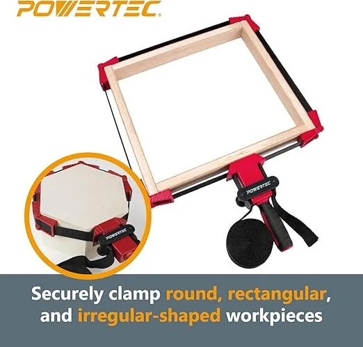 POWERTEC 2PK Strap Clamps for Woodworking – Quick Release Band Clamps with Ergonomic Handle, Adjustable Picture Frame Clamp, 13 ft Strap Belt Clamps for Cabinets and Drawers (71122-P2)