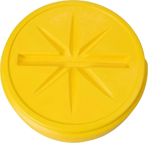 Eagle 30 Gallon Plastic Drum with Lid, Screw-On Lid, 28.3"x22.5", Lab Pack Drum Made of Durable, Lightweight HDPE, Withstands Weather and Chemicals, Made in USA, Yellow, 1600SL