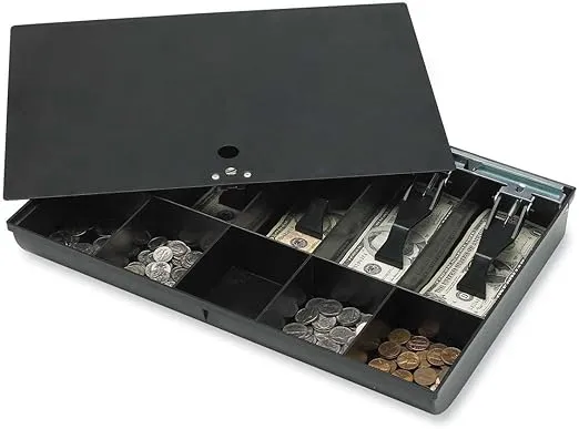 Sparco Products : Money Tray, w/Locking Cover, 16"x11"x2-1/4", Black -:- Sold as 2 Packs of - 1 - / - Total of 2 Each