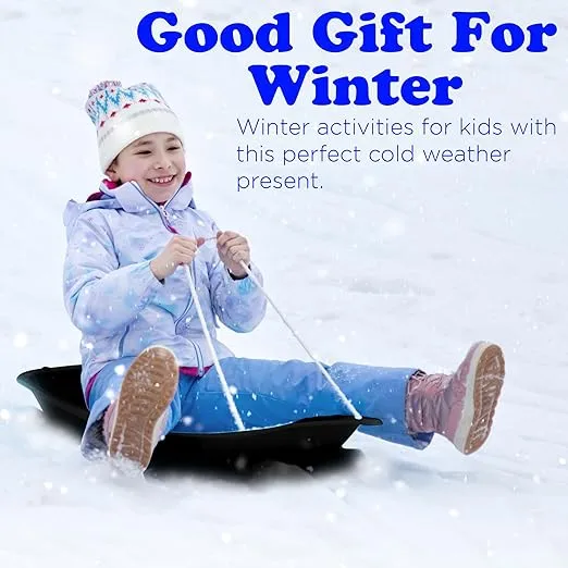 Slippery Racer Downhill Sprinter Flexible Kids Toddler Plastic Cold-Resistant Toboggan Snow Sled with Pull Rope and Handles -35 Inch