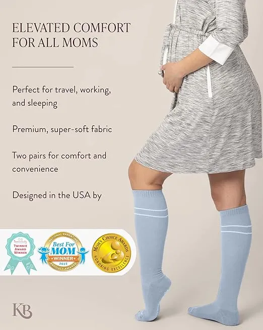 Kindred Bravely Compression Socks 2-Pack | Graduated Compression Socks for Circulation Pregnancy Travel