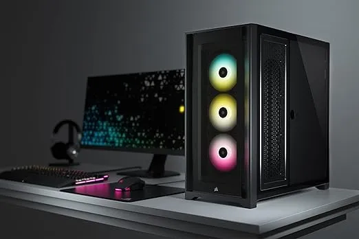 Corsair iCUE 5000X RGB Tempered Glass Mid-Tower ATX PC Smart Case - Black