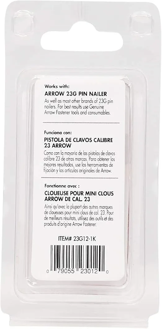 Arrow 23G12-1K Arrow 1/2 Pin Nail, 1000-Pack