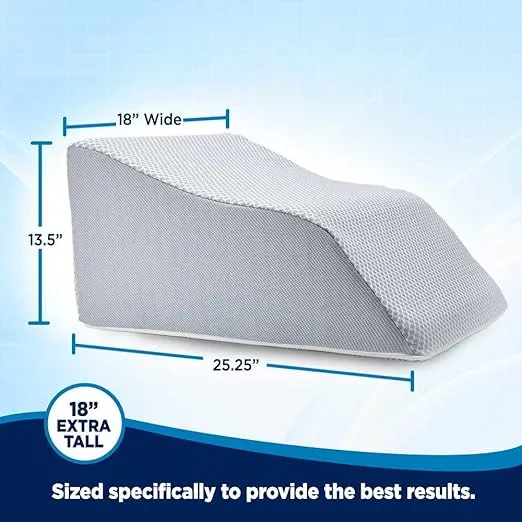 Lounge Doctor Elevating Leg Rest Wedge Pillow, Heather Grey, Tall