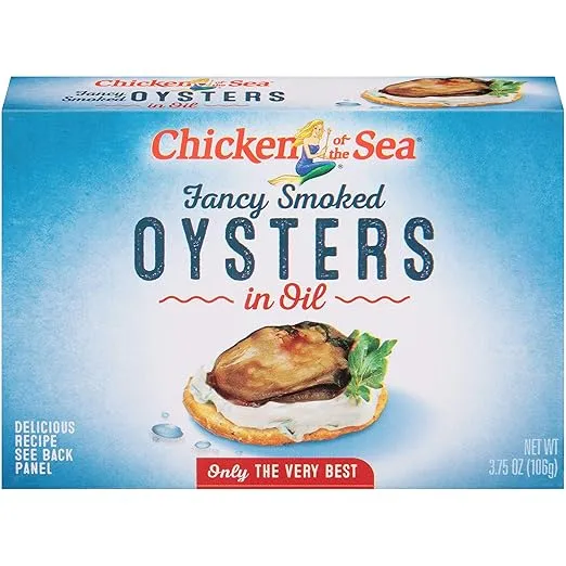 Chicken Of The Sea Smoked Oyster In Oil, 3.75 Ounce -- 18 cans per case.