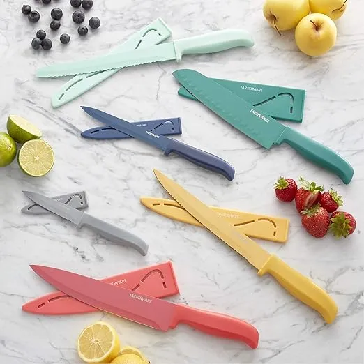 Farberware - 5272030 Farberware Resin Cutlery Set, Assorted, Pastel Cool, 12-piece