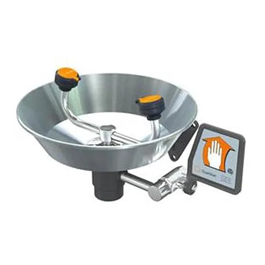 Guardian Equipment G1814 Wall Mount Eye Wash, Stainless Steel, Silver, 1/2" NPT Female