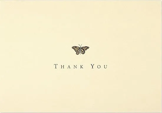 Gold Butterfly Thank You Notes (Stationery, Note Cards) (Note Card Series)
