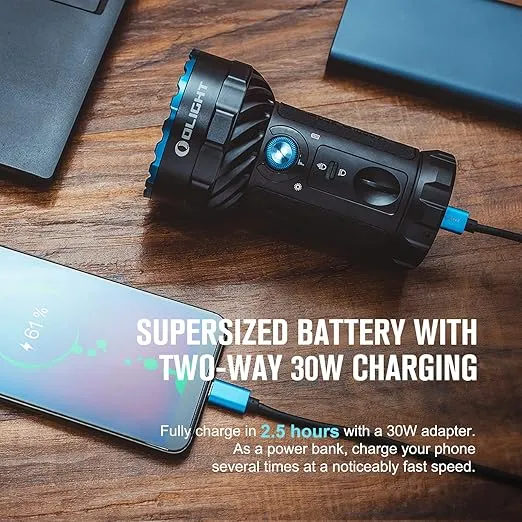 OLIGHT Marauder 2 Rechargeable Handheld Flashlight 14,000 Lumens Ultra Bright Flashlight with 3X Build-in Battery Pack for Home, Outdoors, Emergency Use