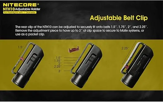 Nitecore NTH10 Adjustable Hard Holster for Flashlights with 1 inch Tube Diameter
