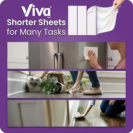 Viva Signature Cloth Choose-A-Sheet Paper Towels, Soft & Strong Paper Towels for Ultimate Clean, White, 6 Big Rolls (Equal to 9 Regular Rolls)