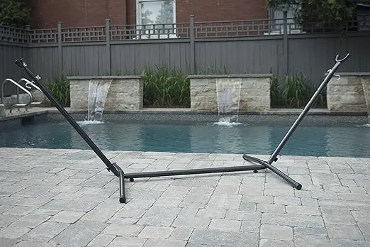 Vivere UHS9 Universal Space-Saving Steel Hammock Stand, 9-Feet, Charcoal