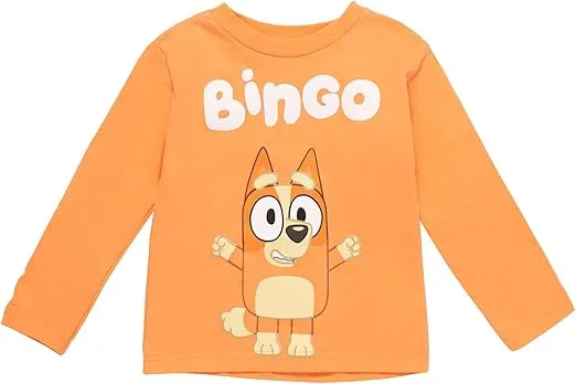 Bluey Bingo Chilli Mom Bandit Dad Long Sleeve Matching Family T-Shirt Toddler to Adult