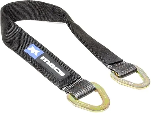 Mac'sMac Tie Downs 121736 Black 36" x 2" Axle Strap with Delta Ring and Protective Sleeve - 10,000 lb Load Capacity