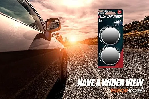 Performore 2 Pack of Blind Spot Car Mirrors, 2 Inch Round HD Glass Convex Rear View Wide Angle Side Mirror Blindspot with Self Adhesive Back for Universal Vehicles