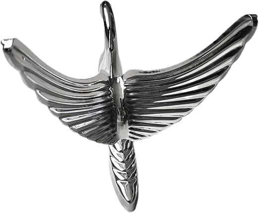 Heavy-Duty Chromed Swan Hood Ornament, Cast Metal