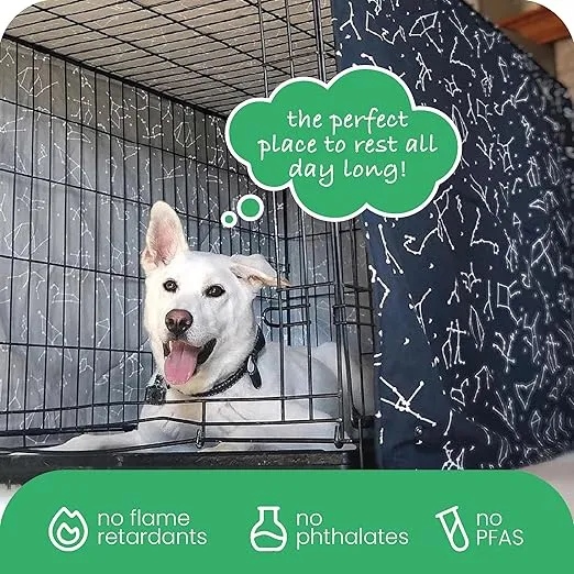 Rocketman 30-inch Dog Crate Cover, Molly Mutt Medium Kennel Cover Measures 30” x 21” x 24”, Two Panel Doors Roll Up, Made from Machine-Washable 100% Cotton that is Durable, Breathable & Pre-shrunk