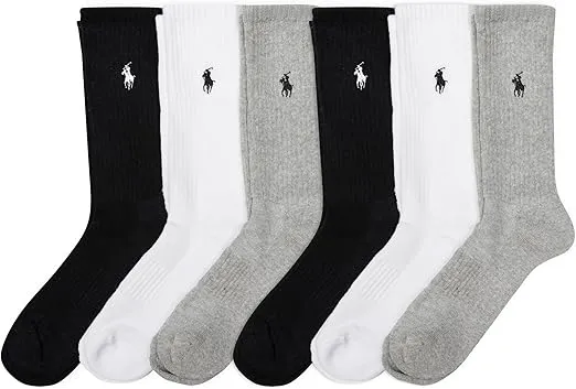 Polo Ralph Lauren Women's Cushion Crew, Gray Assorted, 9-11