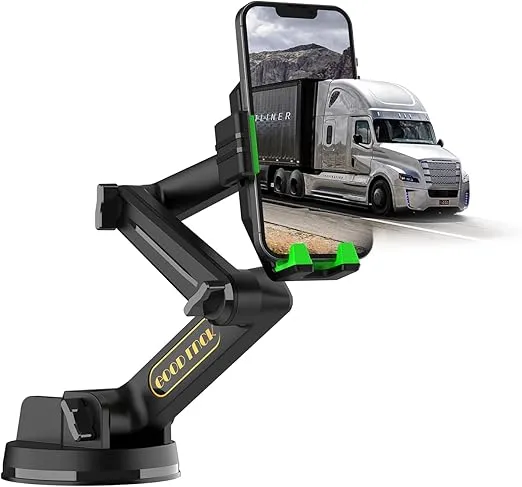 Truck Phone Holder Mount,Heavy Duty Phone Holder for Truck Dashboard Windshield,16.9 inch Long Arm, Strength Suction Cup Anti-Shake,Compatible with All Phone and Pickup Truck,Semi Truck