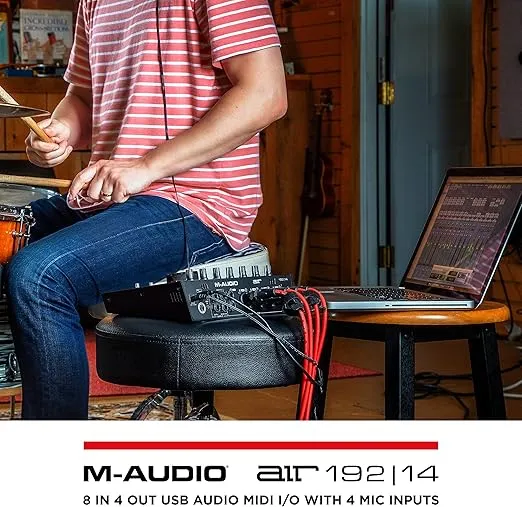 M-Audio AIR 192x14 - USB Audio Interface for Studio Recording with 8 In and 4 Out, MIDI Connectivity, and Software from MPC Beats and Ableton Live Lite