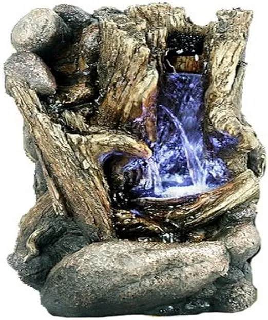 Hi-Line Gift Ltd Tree Trunk Fountain with LED Light