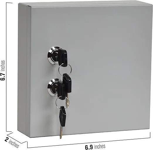 BankSupplies Fort Knox 10 Key Cabinet - Dual Lock Control Key Box - Welded 22 Gauge Steel Construction - Scratch Resistant - Write-On Key Tags for Easy Identification