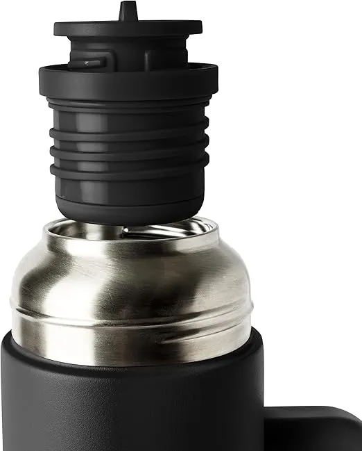 Simple Modern 36oz Insulated Hot Beverage Bottle with 2 Mugs | Travel Coffee Thermos for Hot Drinks | Twist and Pour Top | Commute, Travel, and Picnic Friendly | Roam Collection | Midnight Black