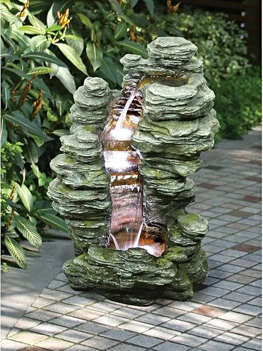 Design Toscano DW09028 Mineral Point Cascading Garden Fountain, full color