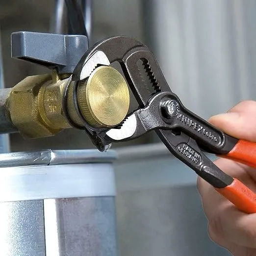 Knipex Cobra® High-Tech Water Pump Pliers grey atramentized, with non-slip plastic coating 300 mm (self-service card/blister) 87 01 300 SB