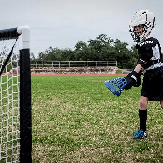 Champion Sports Mini Lacrosse Goal: Kids Gear Backyard Shooting Practice Net Black, 8.3