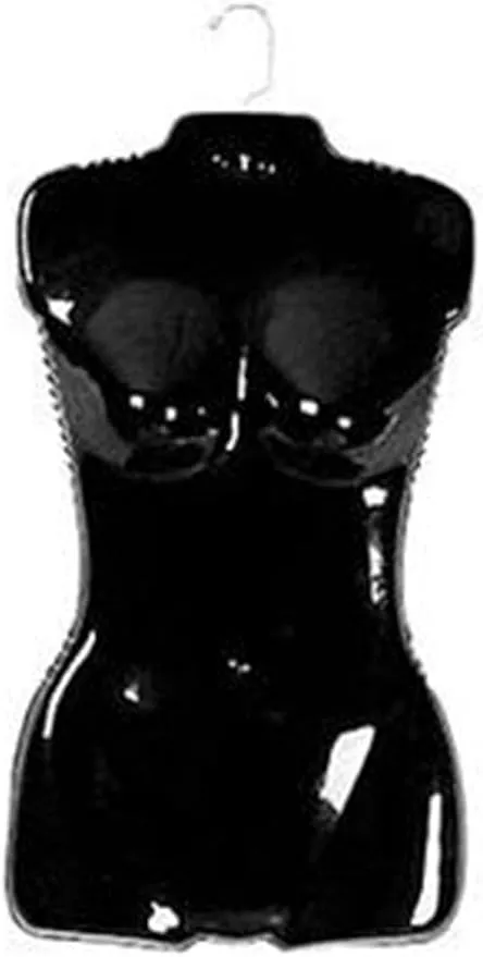 SSWBasics Economy Female Black Plastic Torso Form - Fits Women’s Sizes 5-10- Sleek Plastic Torso Mannequin for Retail Display