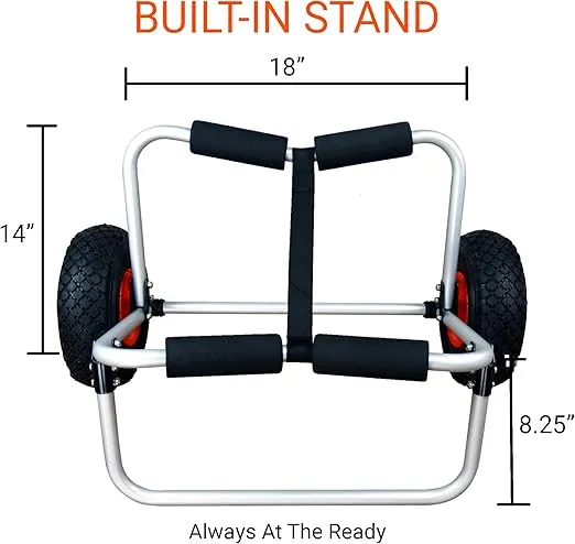 BKC UH-KC271 Two-Wheeled Cart for Kayaks, Stand Up Paddle Boards, Canoes - Easy Overland Transport at the Lake, Beach, or Reservoir