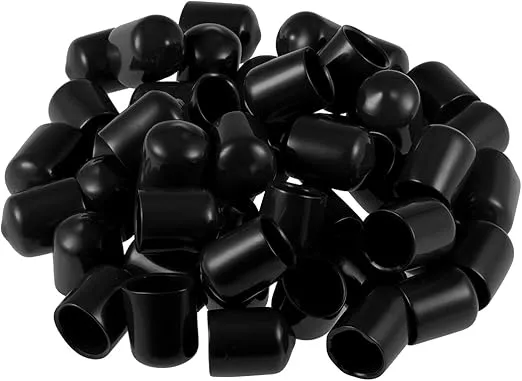 uxcell 50pcs Rubber End Caps 16mm(5/8 inch) ID Vinyl Round Tube Bolt Cap Cover Screw Thread Protectors Black