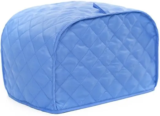 Toaster Cover, Polyester Quilted Two Slice Toaster Appliance Cover, Dust and Fingerprint Protection, Machine Washable (11W x 8D x 8H, Blue Polyester)